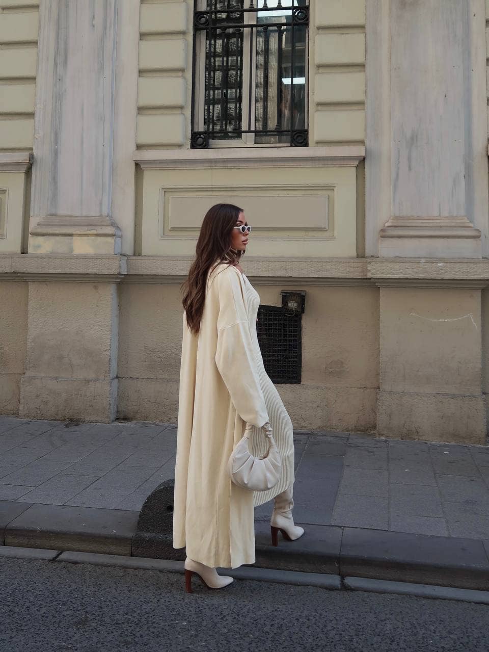 Design company-Fatma Balkir - Vendita all'ingrosso Vestito - Donna - Abito lungo in maglia e set di cardigan lungo coordinato1