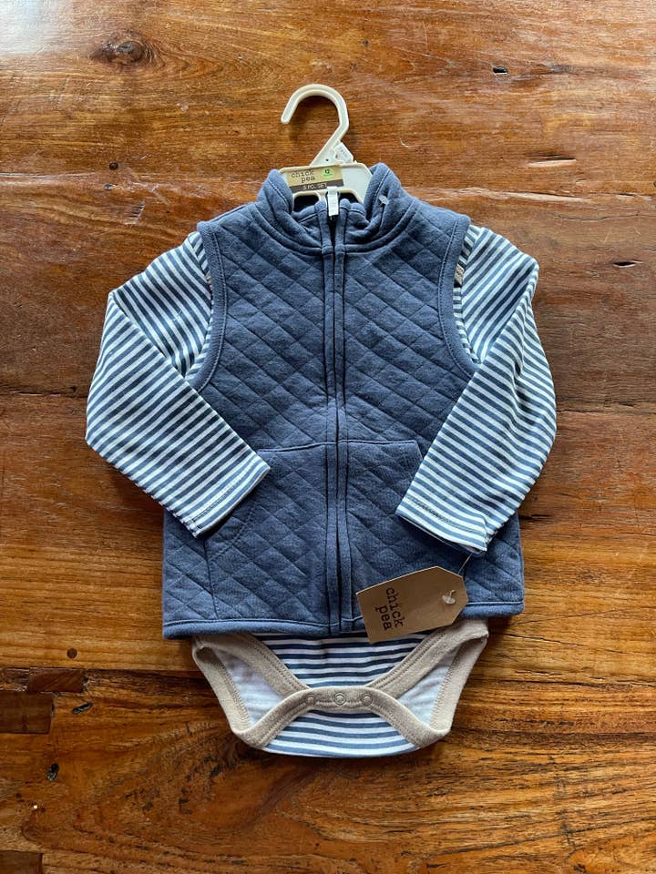 Colete Chick Pea & Onesie 12m Novo por atacado de BabyK Boutiques