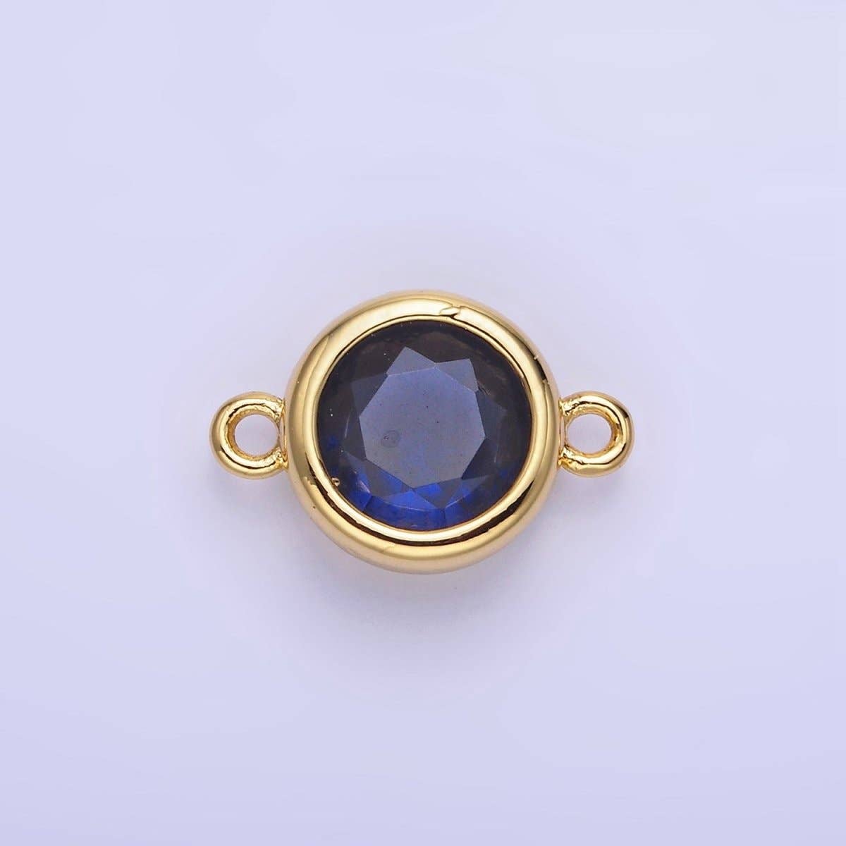 Aim Eternal - Wholesale Individual Charm/Pendant - 14K Gold Filled Birthstone CZ Round Bezel Connector | G937 - G9442