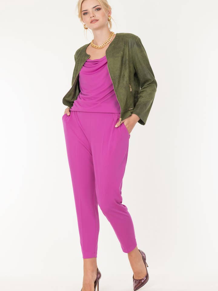 Vintage jacka i konstläder med dragkedja för wholesale av More By Siste's