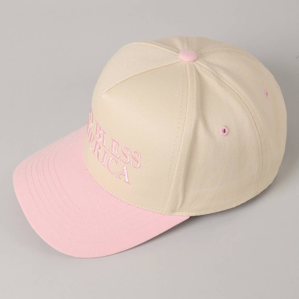 Fashion City - Wholesale Baseball Cap - Unisex - God Bless America Embroidered Two-Tone Canvas Cap21