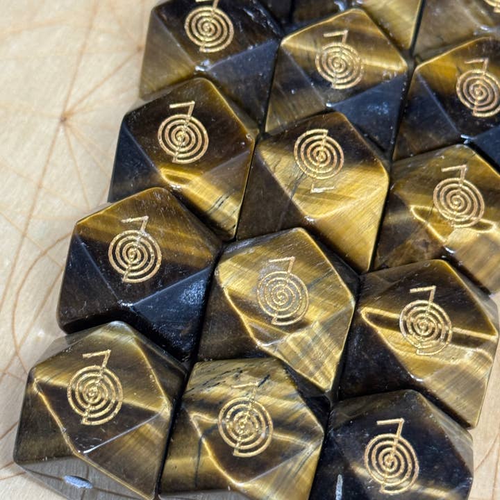 The 7 Directions - Wholesale Spiritual Stone/Crystal - 3 pc Reiki Cho Ku Rei sacred geometry guru beads F440