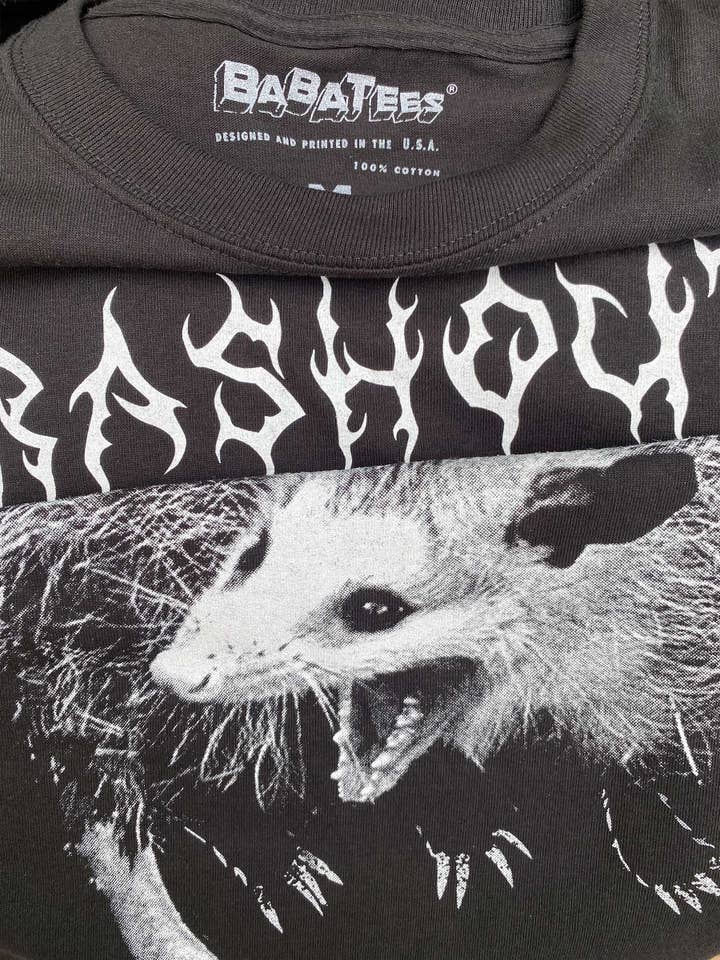 BabaTees - Wholesale Screen Printed T-Shirt - Unisex - Crashout Possum Tshirt for Men & Women 80s style1