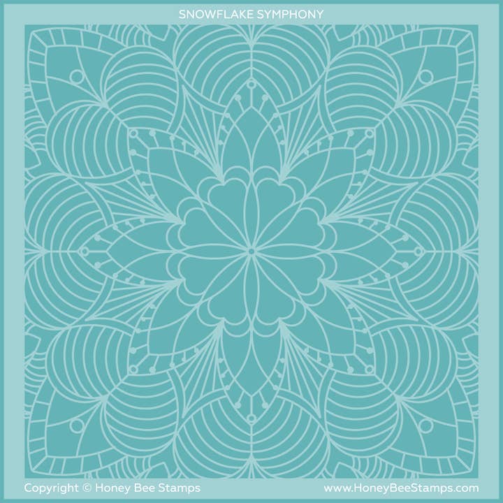 Sinfonia de Flocos de Neve - Estêncil de Fundo 15x15 cm por atacado de Honey Bee Stamps