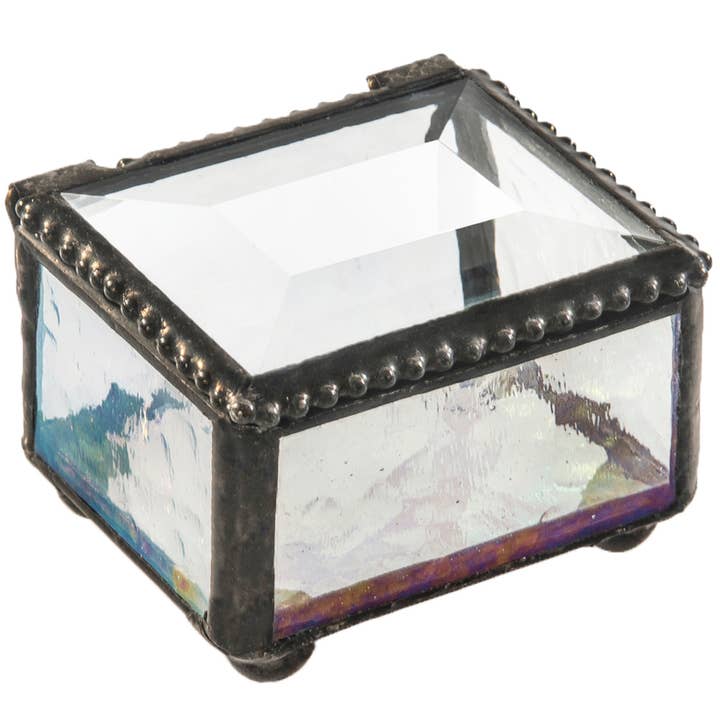 J Devlin Glass Art & Bert Anderson Collection - Wholesale Jewelry Box/Organizer - Small Stained Glass Ring Box J Devlin Box 325 Series