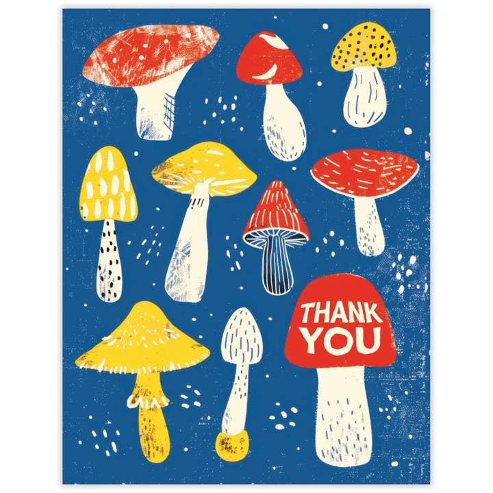 Mushrooms Thank You Card for wholesale by Scarecrow & Nut Tree