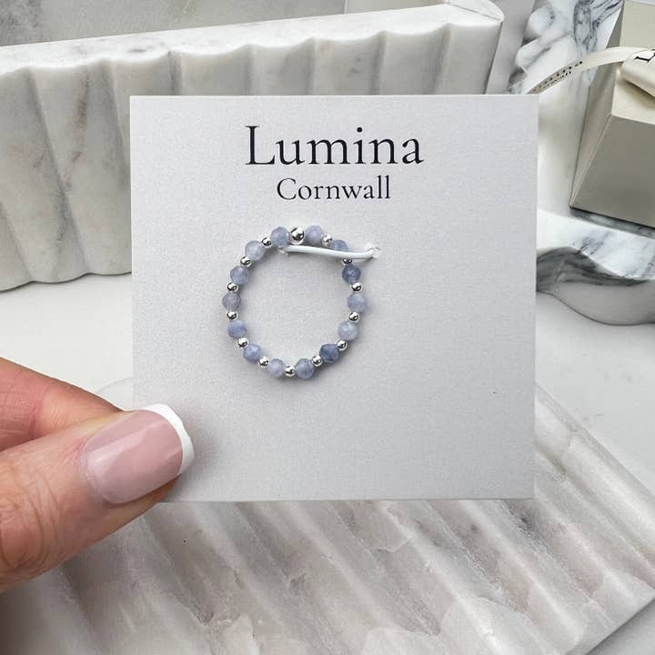 Tanzanite Stretch Ring - Sterling Silver for wholesale by Lumina Cornwall