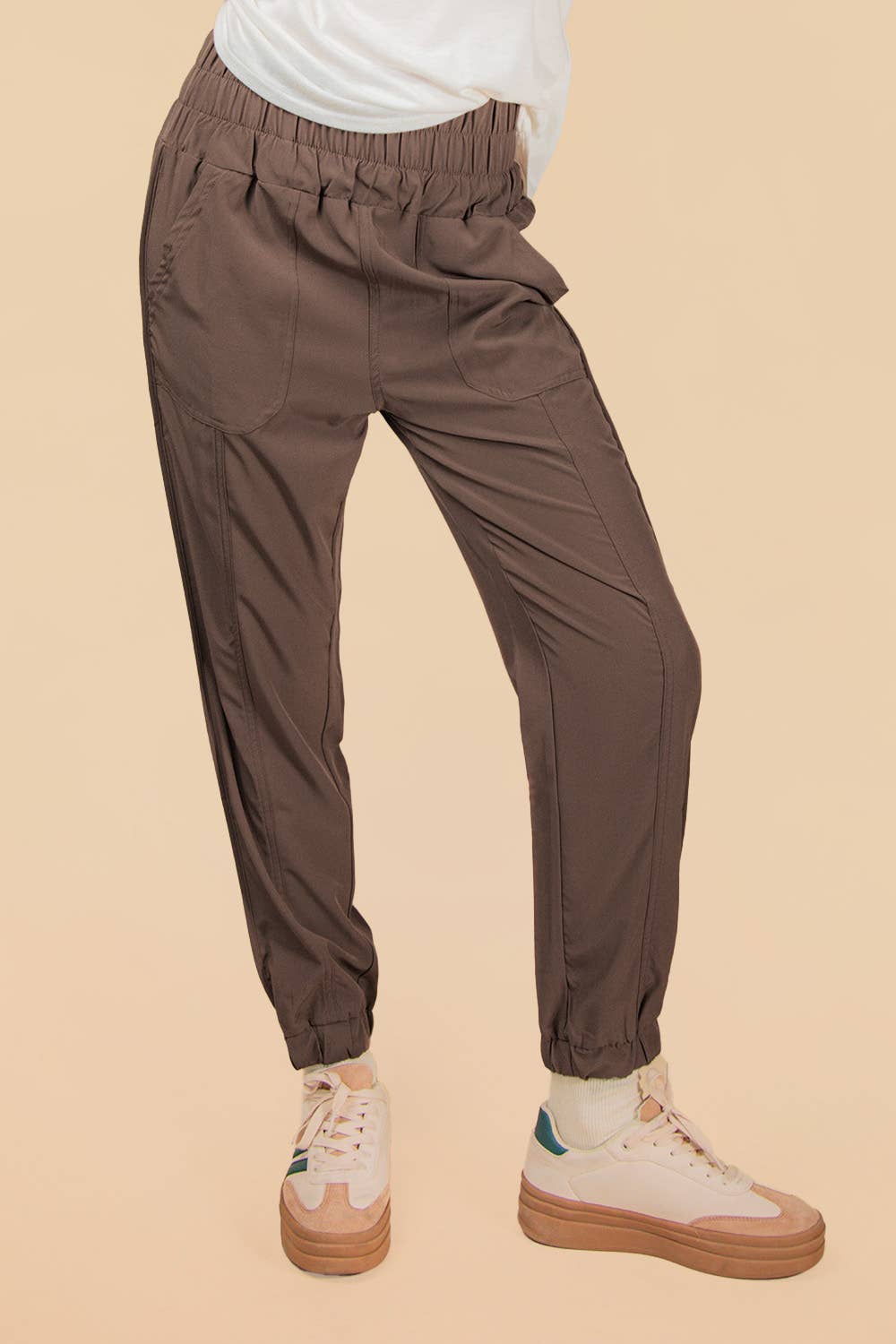 VERY J - Wholesale Athletic Sweatpants/Joggers - Women's - NP70063-Elasticized waist jogger pants17