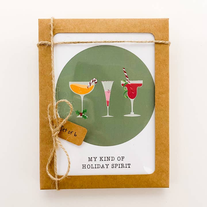 Lost In Lettering - Wholesale Christmas Card - Holiday Card Set of 6 - My Kind Of Holiday Spirit | A2