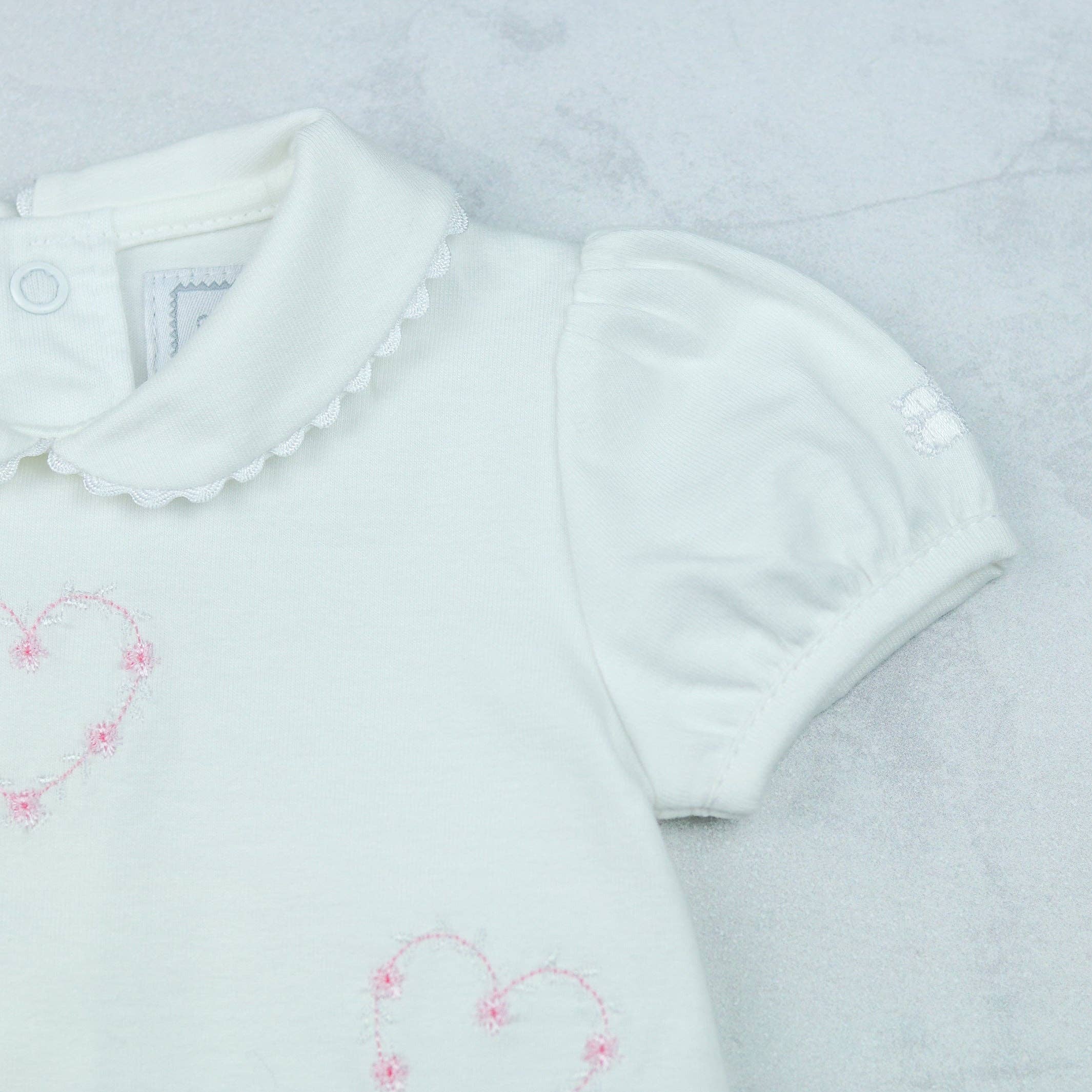 Emile Et Rose - Wholesale Jumpsuit - Baby - Jody White Girls Heart Embroidery Romper5