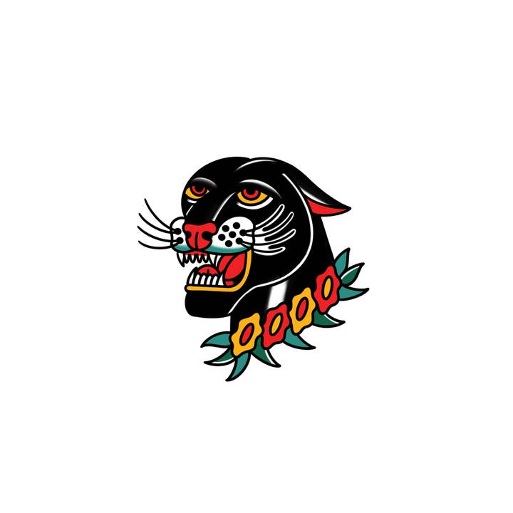 Tattly - Wholesale Temporary Tattoo - Grinning Panther Tattoo Pair