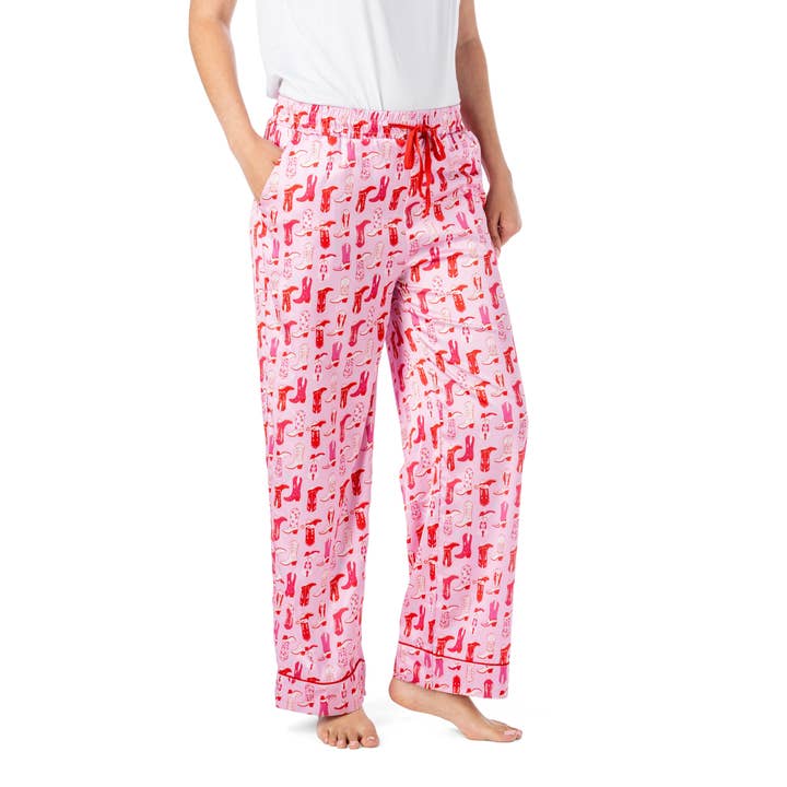 DM Merchandising - Wholesale Sleepwear Bottom - Women's - Hello Mello Boots & Bubbles Satin Pajama Pant Open Stock3