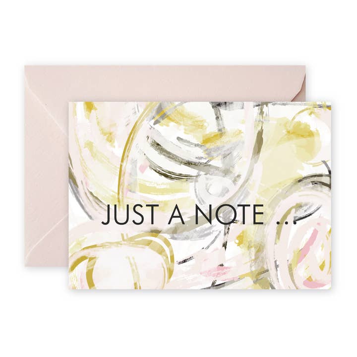 JUST A NOTE Blush Cream Cartes de remerciement abstraites + Env pour la vente par pixelimpress