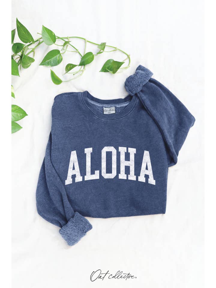 OAT COLLECTIVE - Wholesale Graphic Sweatshirt - Women's - ALOHA Mineral Graphic Sweatshirt