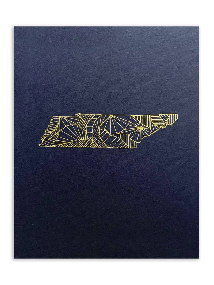 Tennessee map | screenprint for wholesale by Suz Bax Art