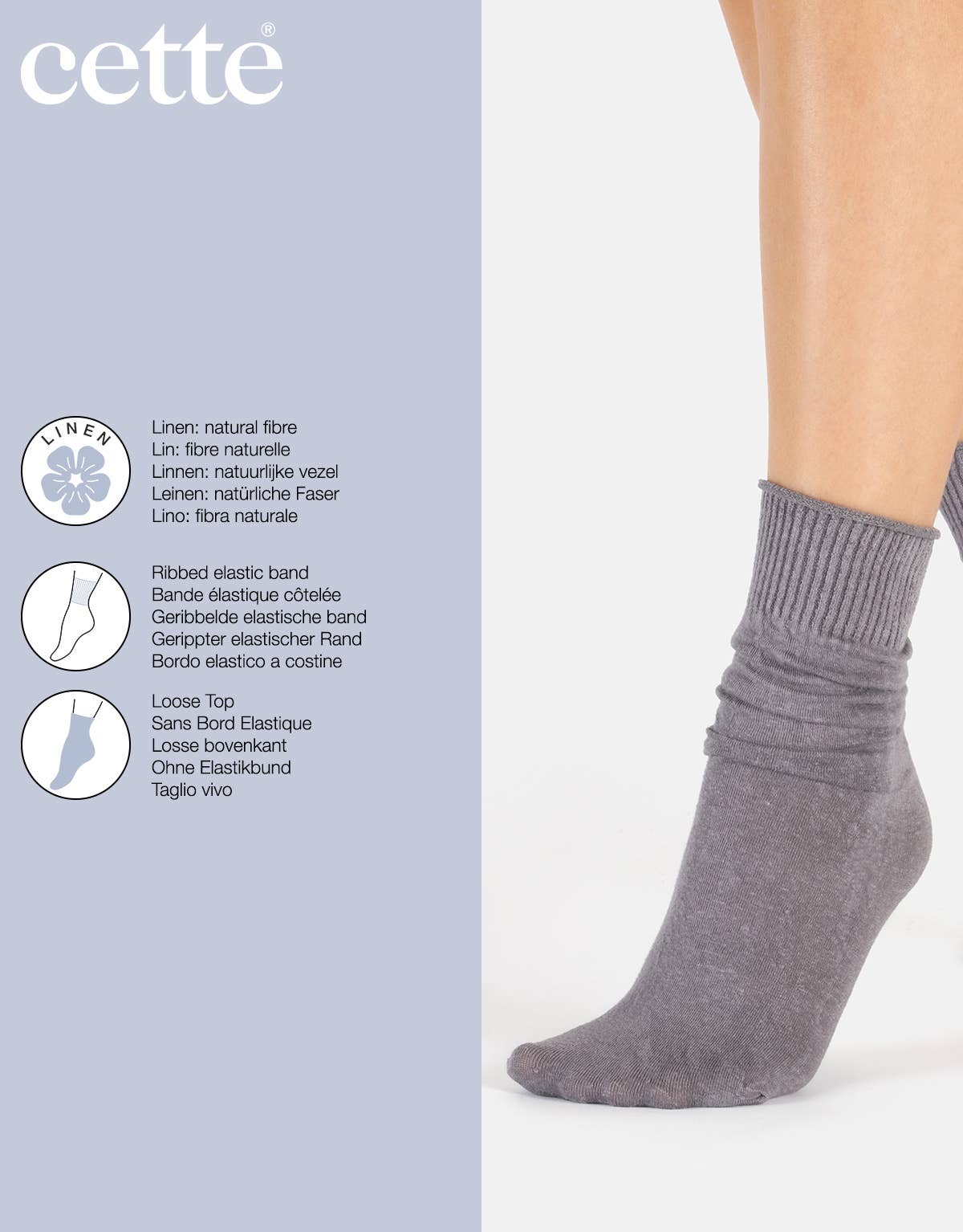 Cette - Wholesale Socks - Women's - Linen Socks without Elastic Band, Women Socks, Natural Fibre36