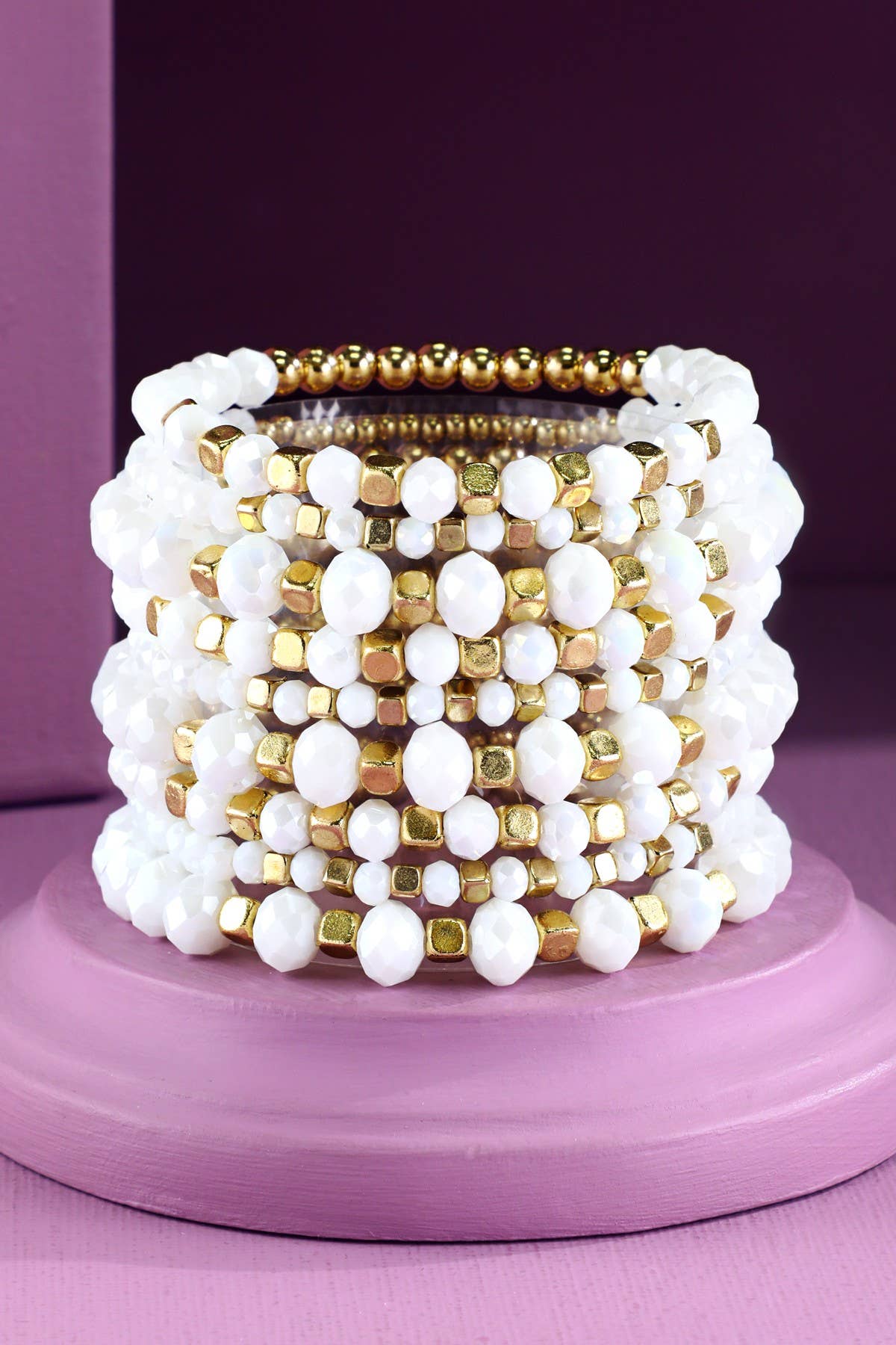 Urbanista - Wholesale Beaded Bracelet - 9 Set Colorful Stackable Beaded Stretch Bracelet2