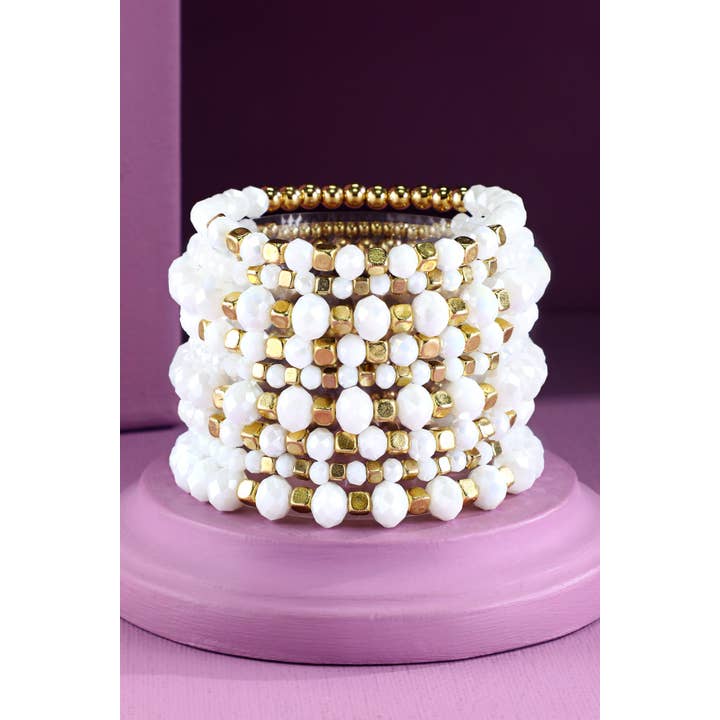 Urbanista - Wholesale Beaded Bracelet - 9 Set Colorful Stackable Beaded Stretch Bracelet2