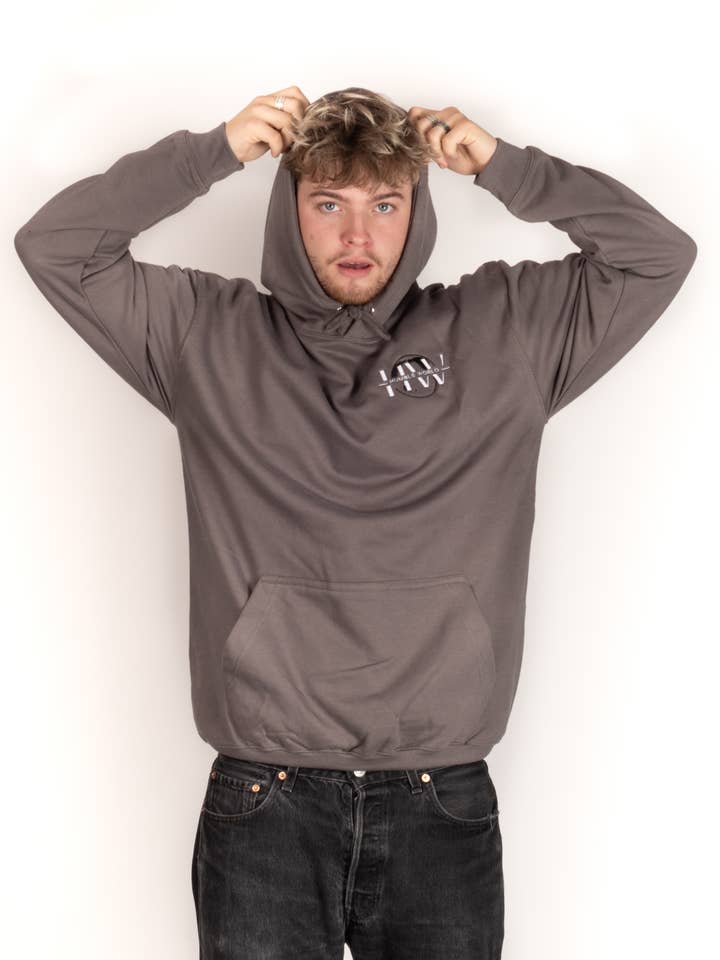 Grey hw hoodie for wholesale by humbleworld ltd