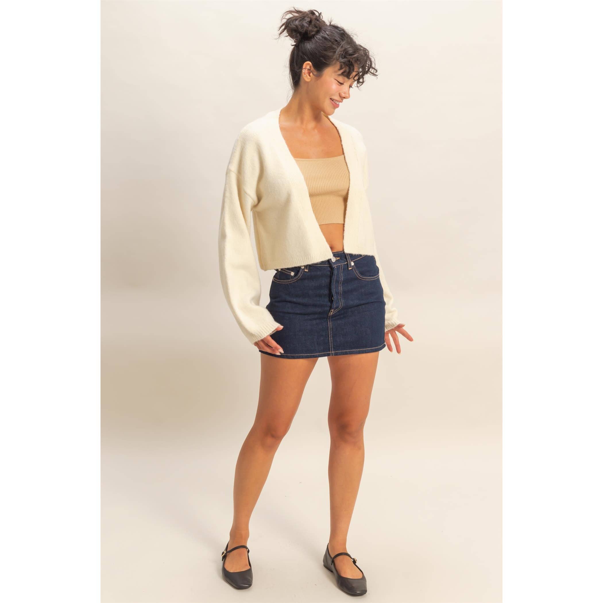 Double Zero - Vendita all'ingrosso Cardigan - Donna - Maglione cardigan aperto sul davanti24