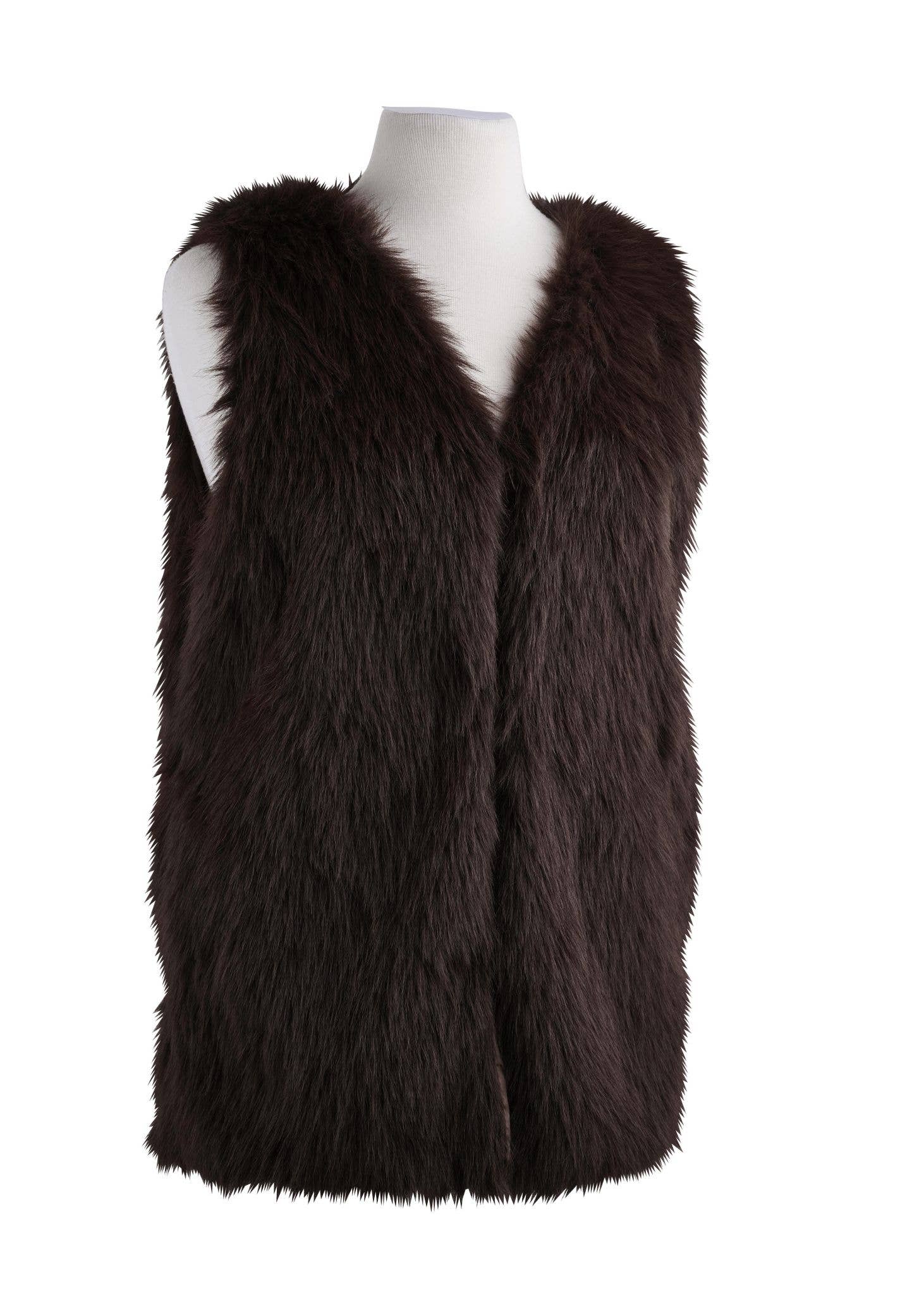 Kaleidoscope Accessories - Vente Veste sans manches – femme - Gilet en fourrure shaggy, 2 assortis2