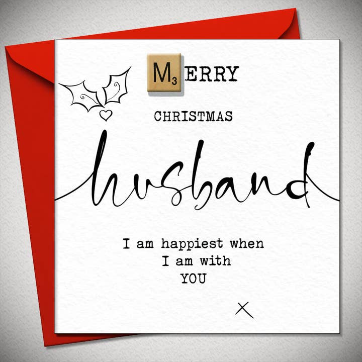 MERRY CHRISTMAS HUSBAND I am happiest when I’m with YOU x_ for wholesale by Bexy Boo Ltd
