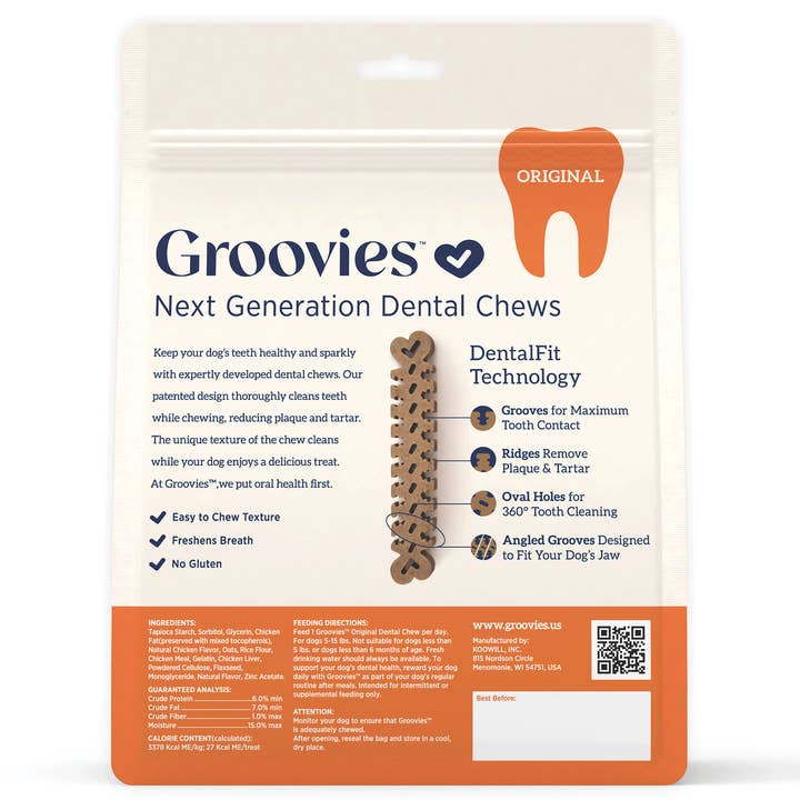 King Wholesale Pet Goods - Wholesale Pet Treats - Dog - GROOVIES Dog Dental Chews 12oz Small 43ct1