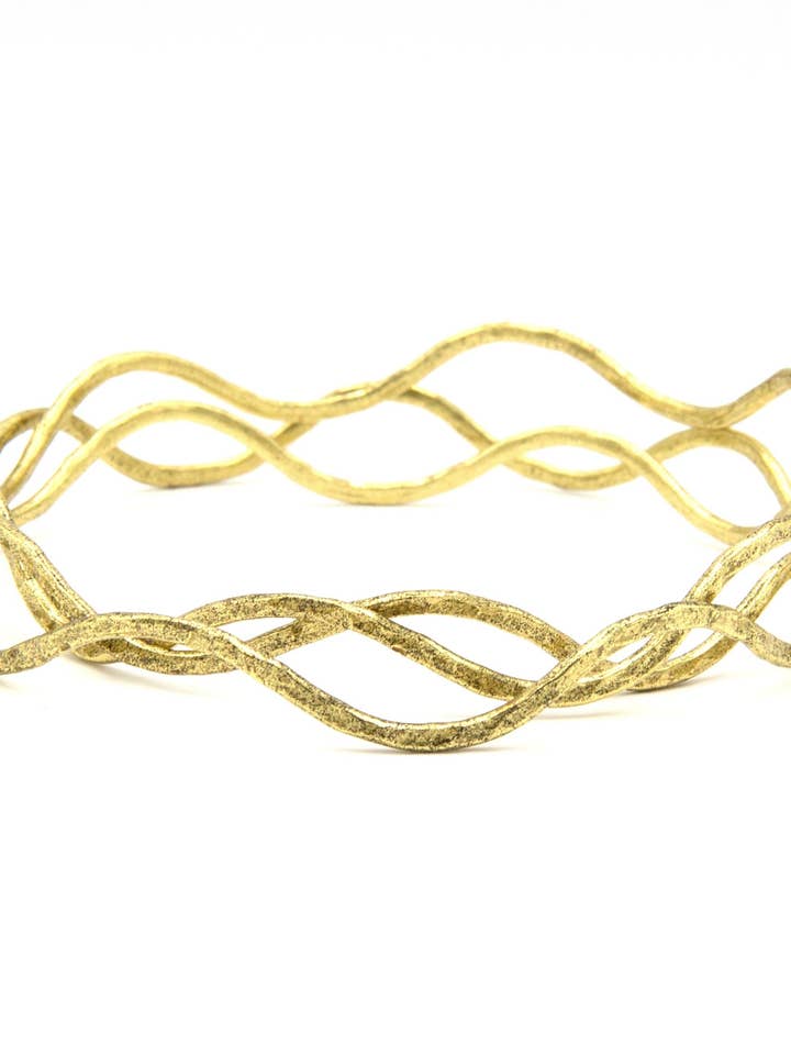 Tidelwave Hammered Brass Bangle Set for wholesale by Fair Anita