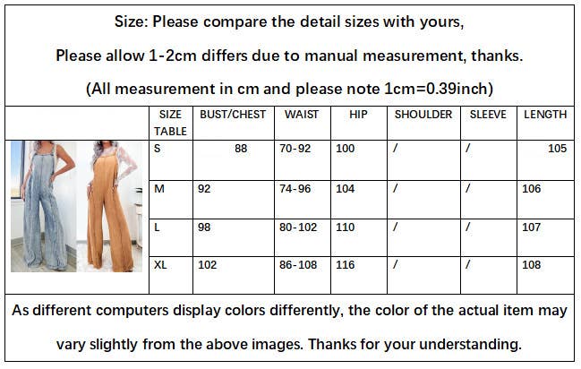 Hope & Sunshine – Engroshandel Jumpsuit - Dame – Vasket rå bredbenet buksedragt8