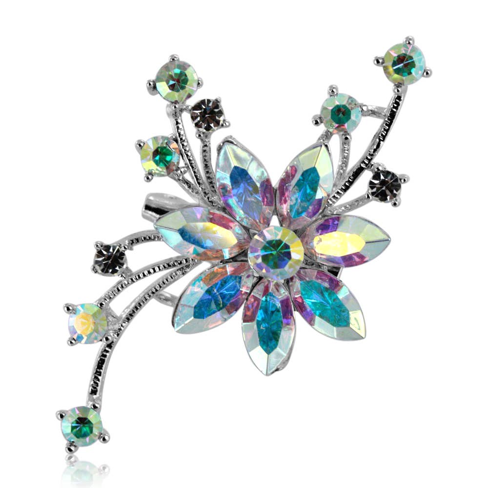 Double Accent - Vente Broches - Broche Broche en cristal autrichien Full Bloom Flower Broche0