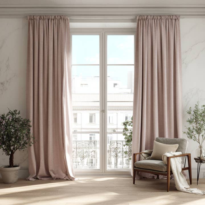 Warm Rose Cotton-Linen Curtain for wholesale by North Curtain