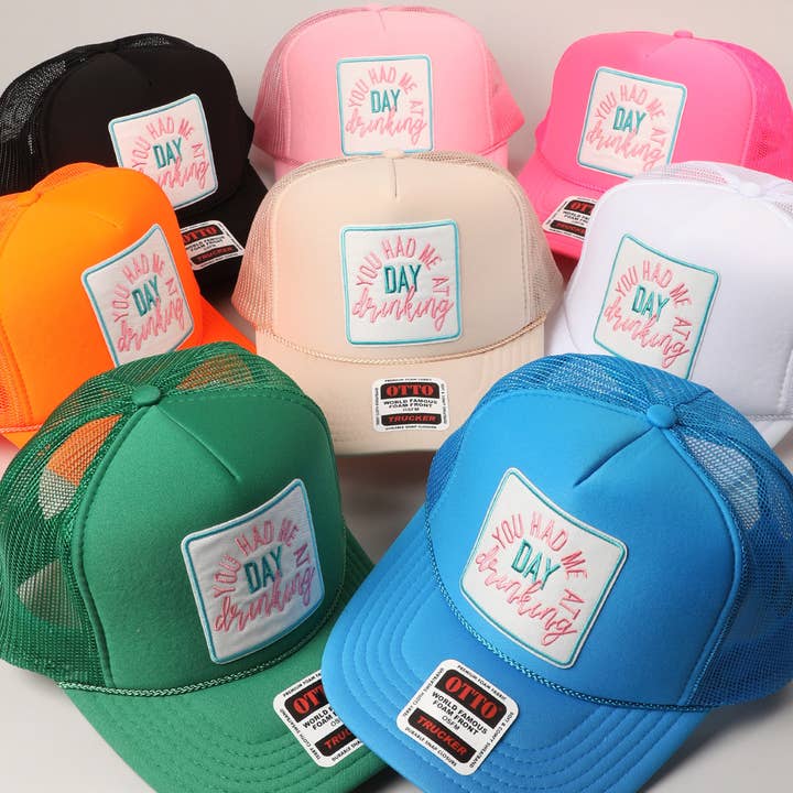 Fashion City - Vente Casquette de camionneur – unisexe - Casquette à filet avec écusson brodé "You Had Me At Day Drinking"29