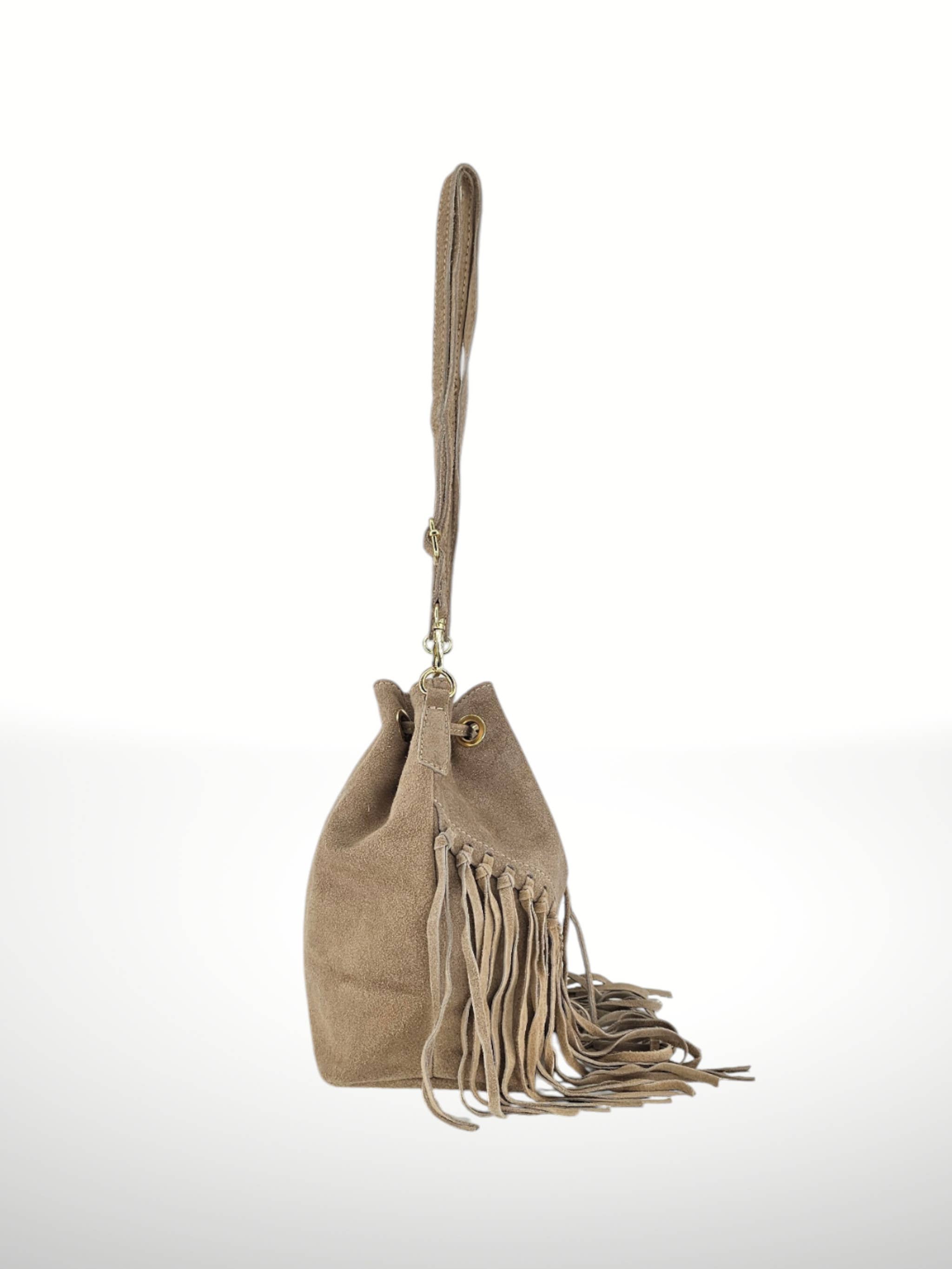 ITALIAN'S LEATHER – Großhandel Schultertasche – Damen – Emanuela Beuteltasche aus Wildleder 22041921