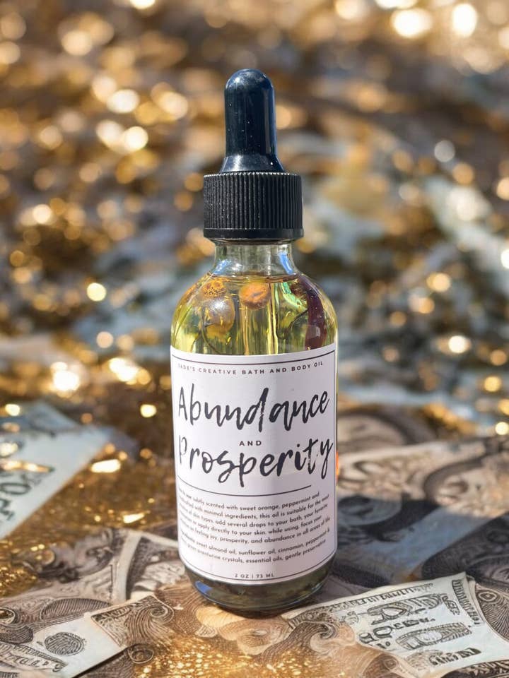Fülle und Wohlstand Bade- und Körperöl für den Großhandel von Jade's Creative