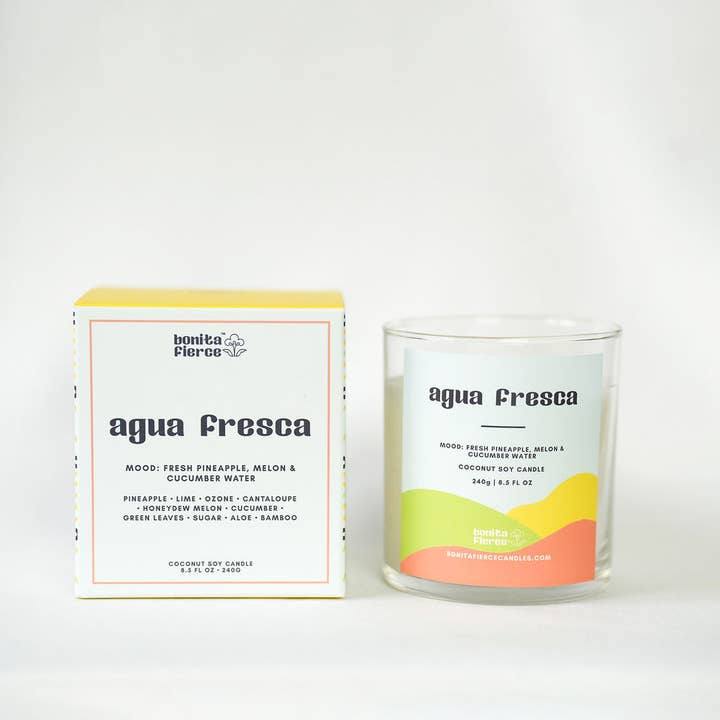 Bonita Fierce Candles - Vente Bougie en bocal - Bougie Agua Fresca | Bougie Ananas Melon & Eau de Concombre2