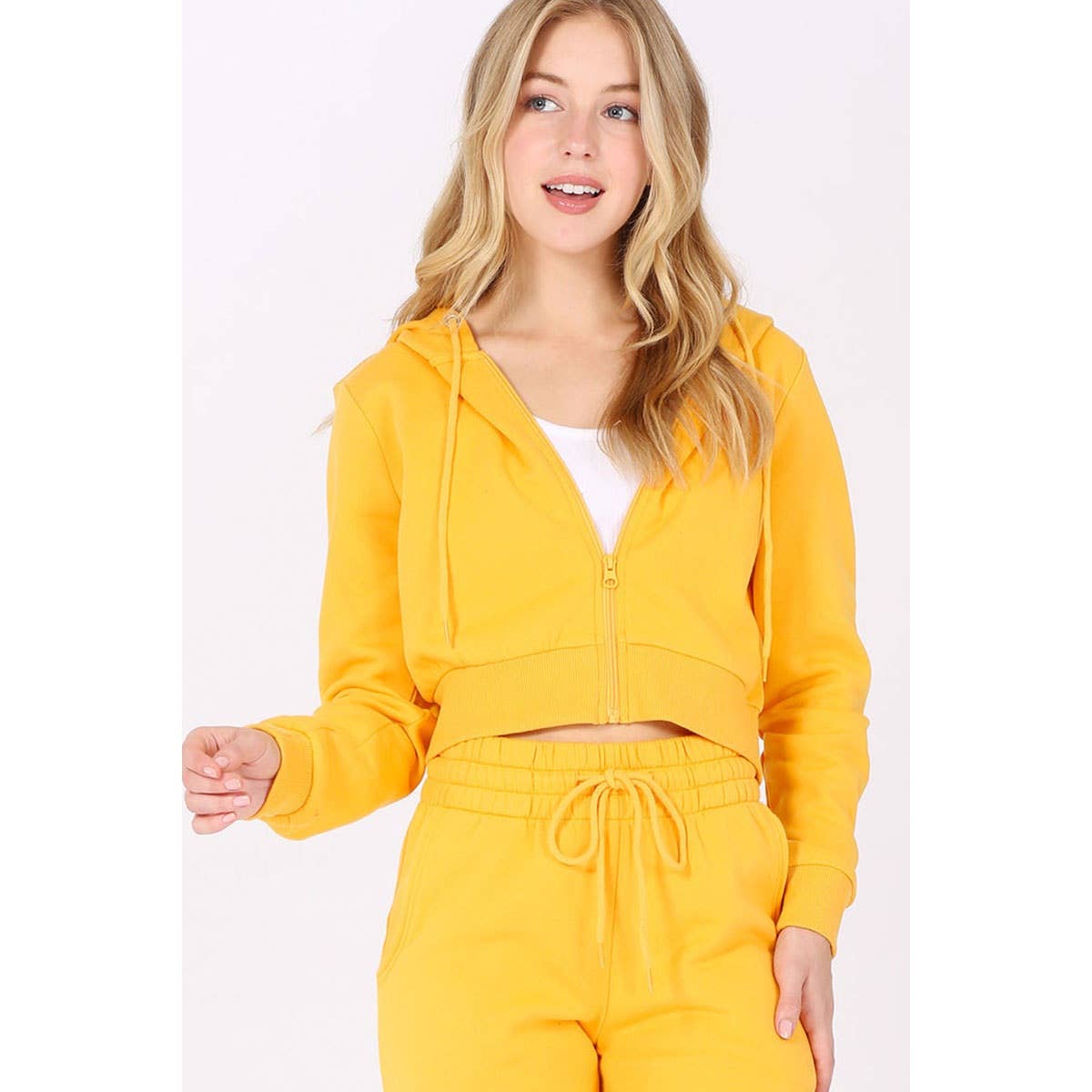 UP CLOTHING - Wholesale Hoodie - Women's - Cropped Fleece Zip Up Hoodie Jacket4