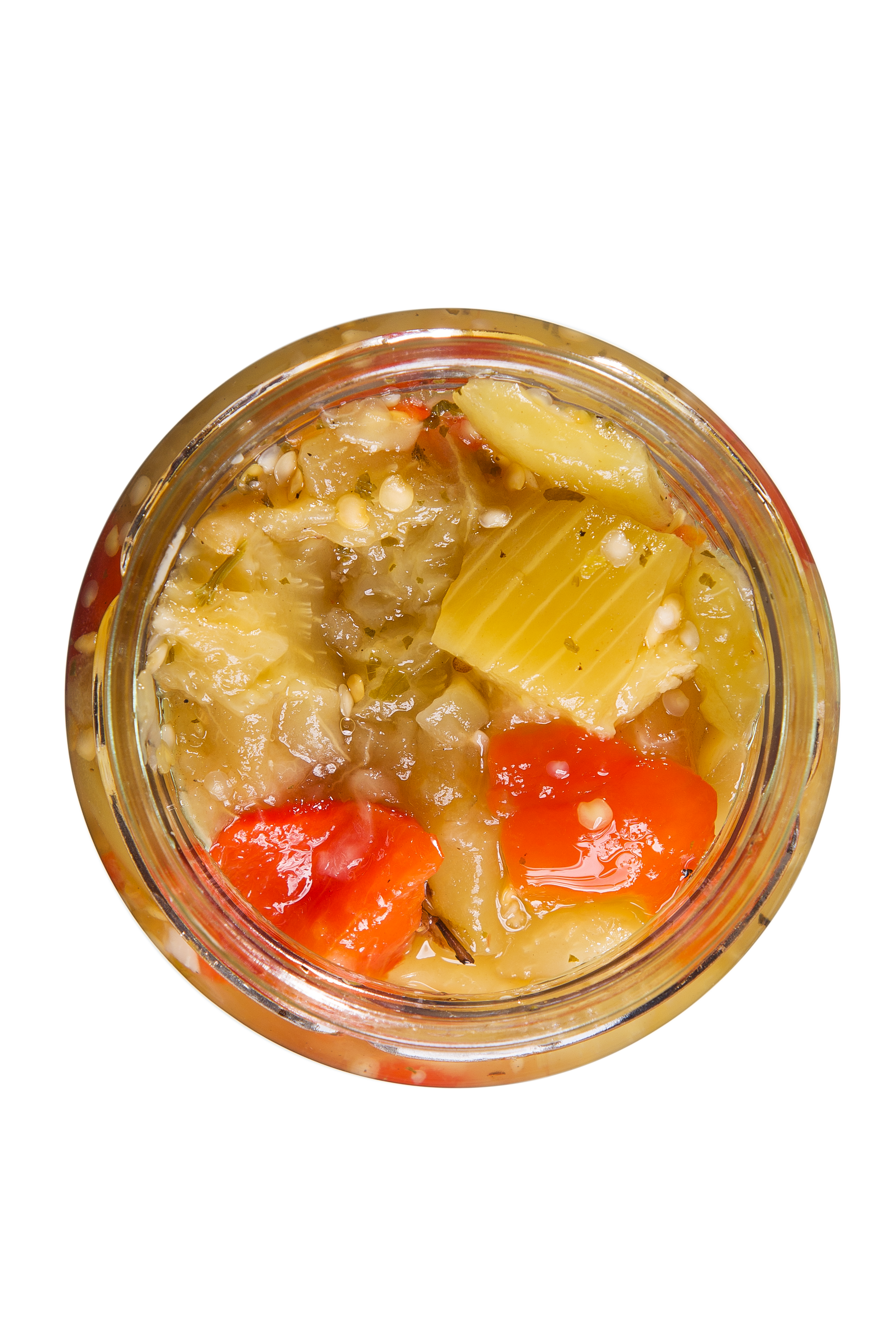 Pickerfresh - Wholesale Pickled Vegetables - Fire Roasted Eggplant with Red Peppers3