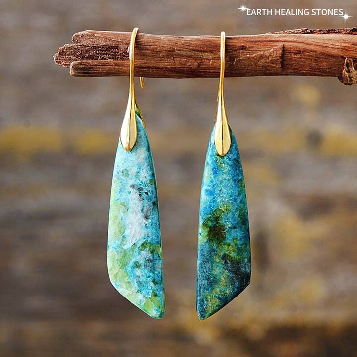 StyleGalX - Wholesale Dangle Earrings - Healing Gaia Turquoise & Jasper Earrings