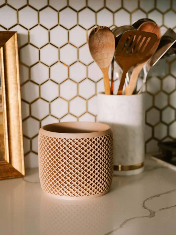 VISION™ Beige Decor Planter for wholesale by Woodland Pulse