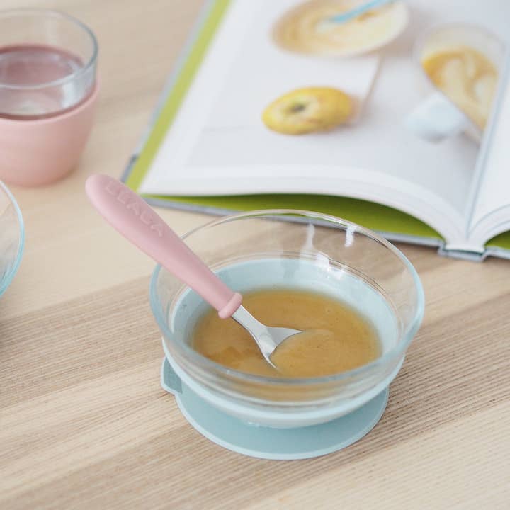 BEABA & Childhome - Wholesale Dinner Plate - Kids & Baby - BEABA Glass Meal Set - Eucalyptus3