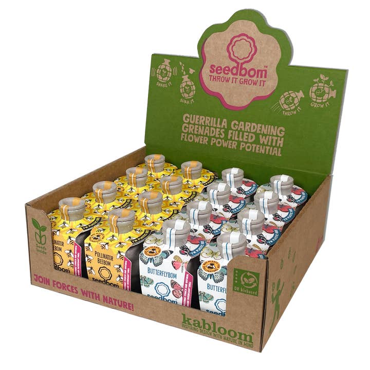 Pollinator & Butterflybom Seedbom - Mixed Wildflower CDU for wholesale by Shroot: Kabloom Seedboms