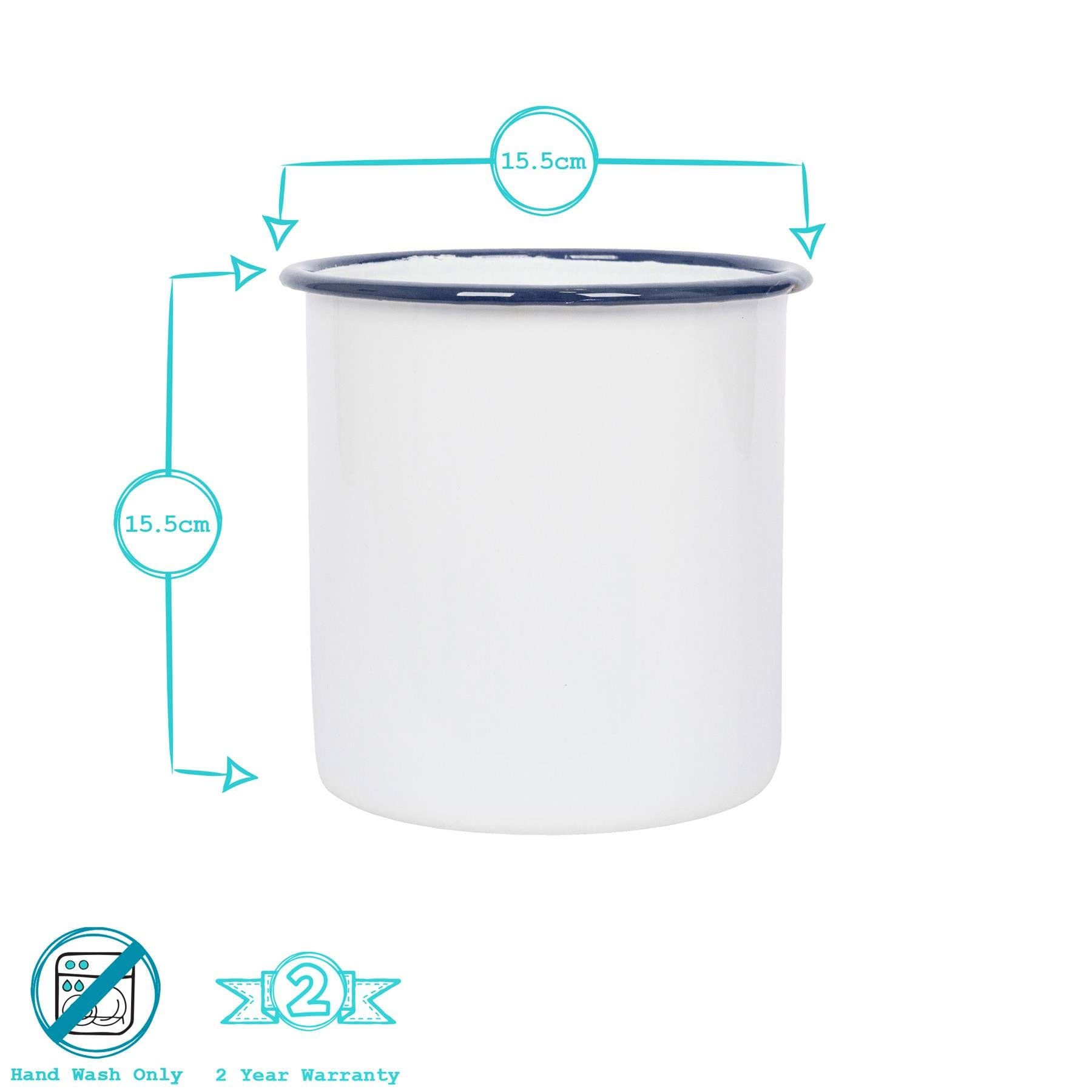 Rinkit Ltd – wholesale Utensil holder – 15.5cm White Enamel Utensil Holder - By Argon Tableware10