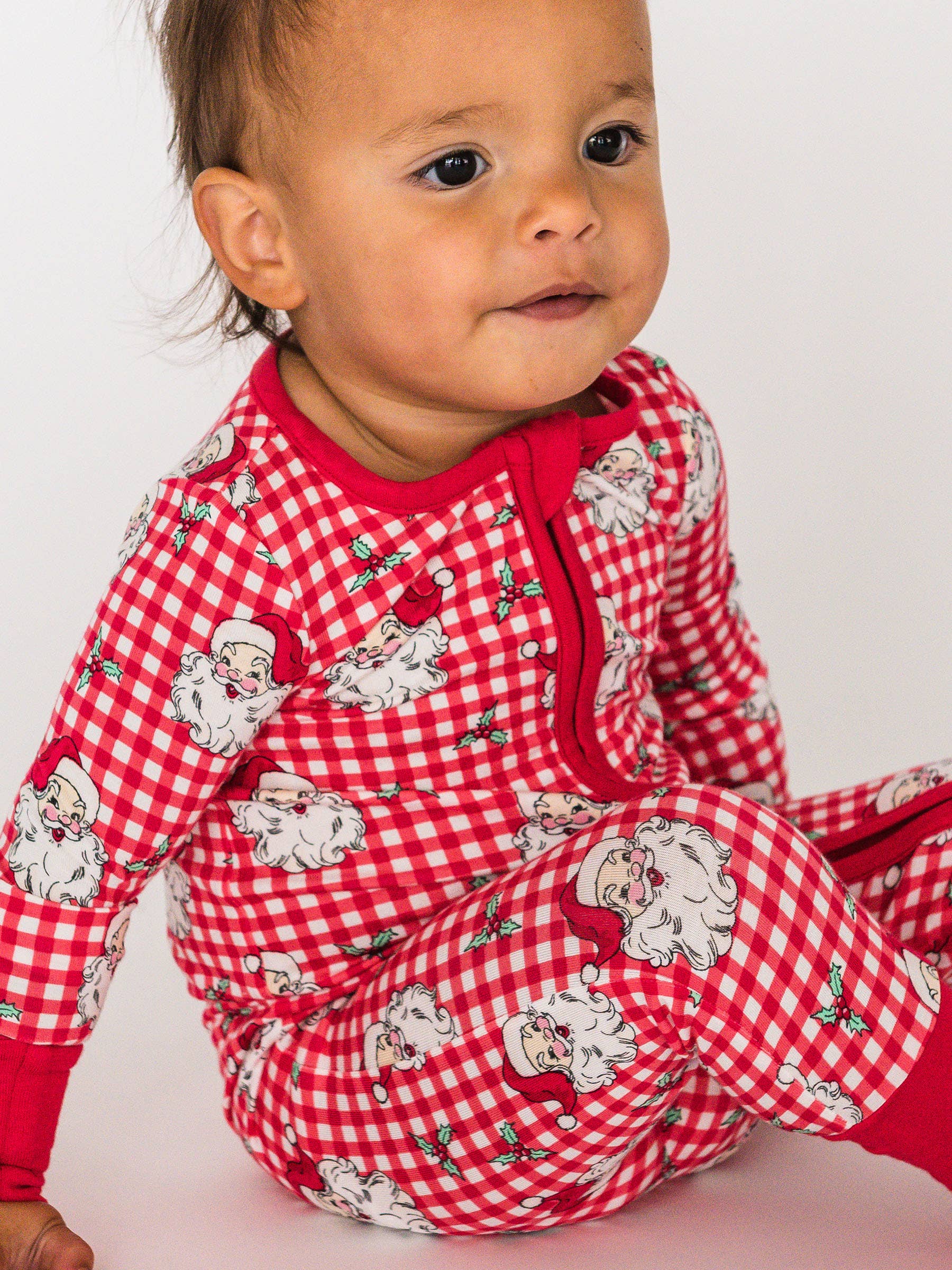 SoftSnooze™ Baby Bamboo Viscose Red Dear Santa Convertible One Piece Footie Pajama for wholesale on Faire2