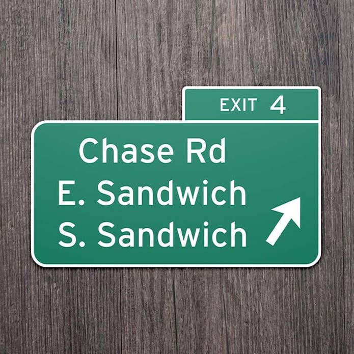 Old Exit 4 Route 6 Cape Cod Sticker for wholesale by Cape Cod Stickers