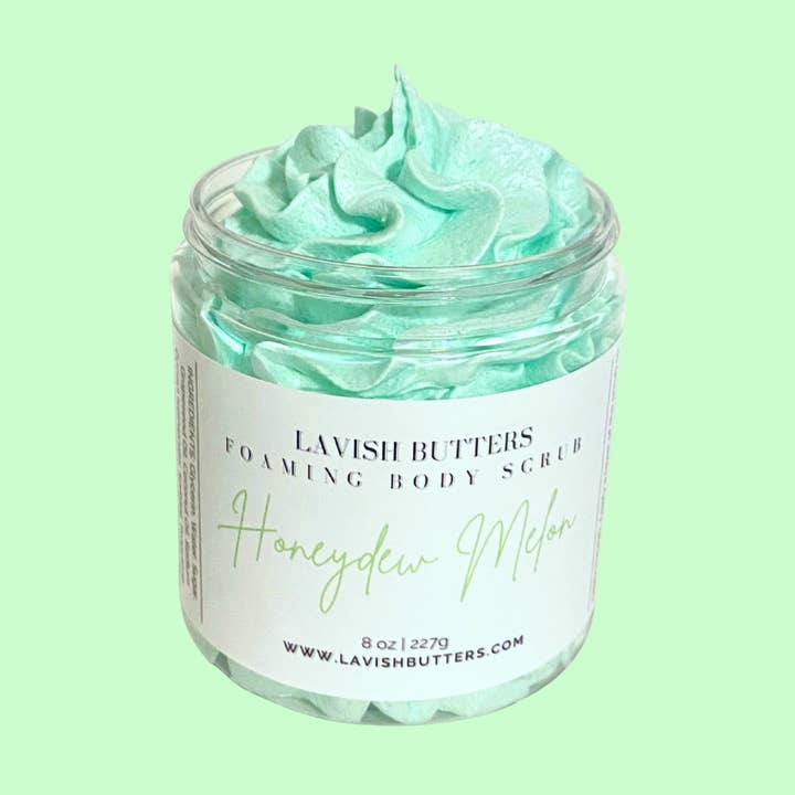 Honeydew Melon Foaming Sugar Body Scrub for wholesale by Lavish Butters