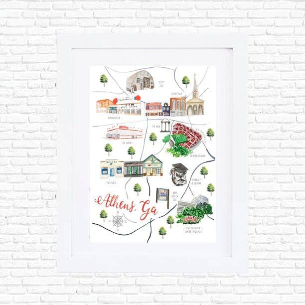 Athens City Map Art Print for wholesale by Studio Miller
