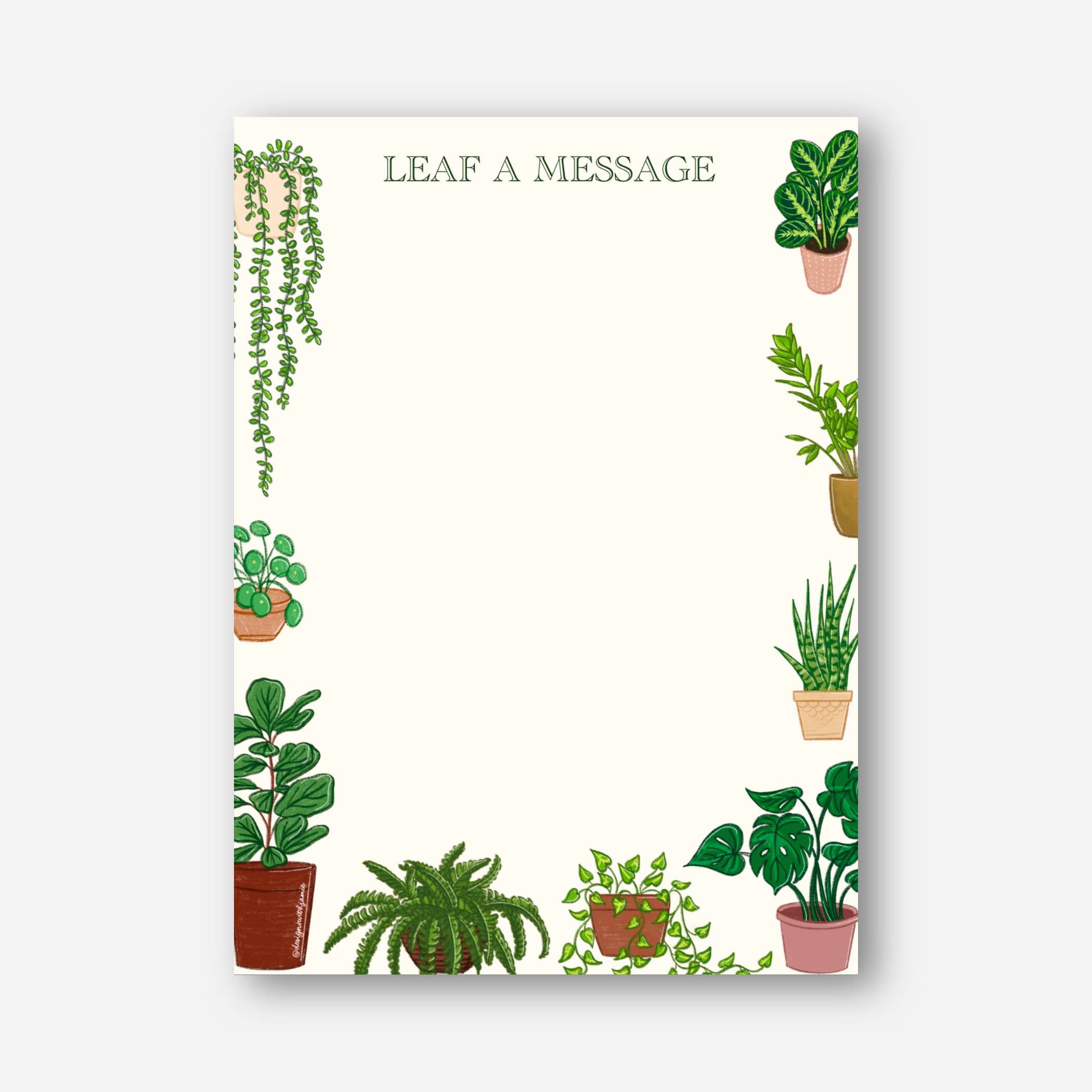 Designs with Jamie - Wholesale Notepad - Leaf a Message Notepad