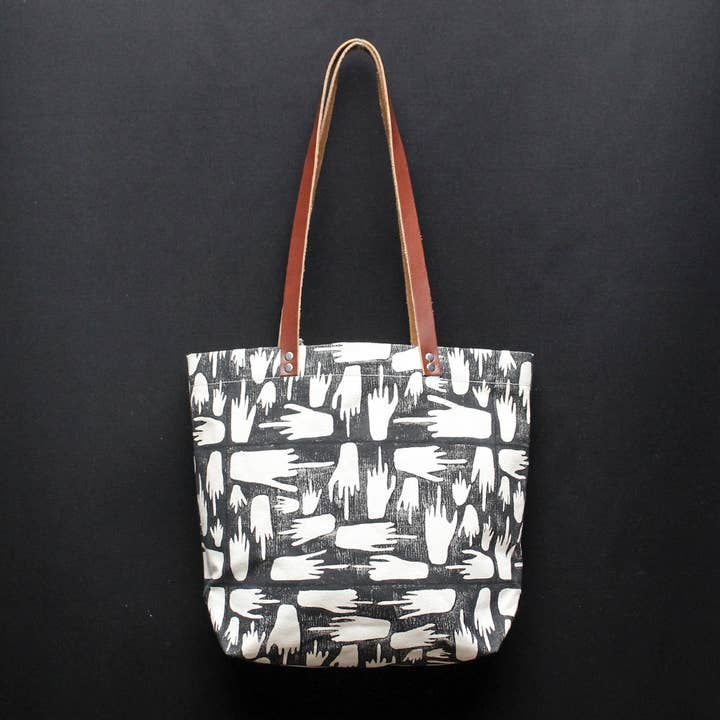 FU Block Print Tote Bag for wholesale by Julia Canright