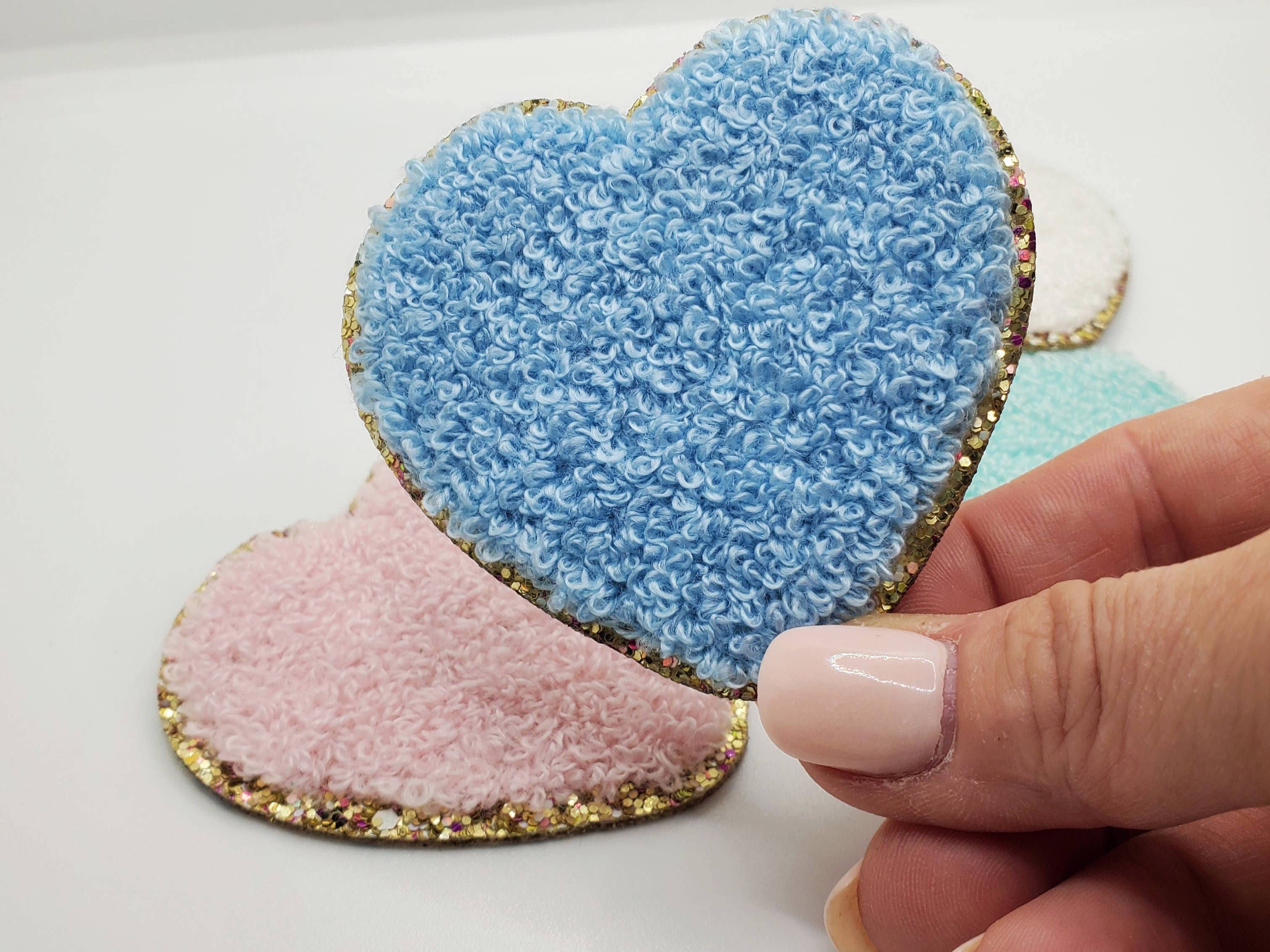 Properly Marked - Wholesale Patch - Chenille Heart ~ Large {Pastels}3