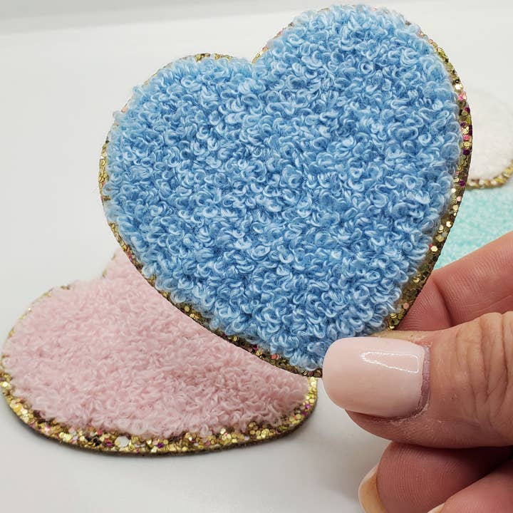Properly Marked - Wholesale Patch - Chenille Heart ~ Large {Pastels}3